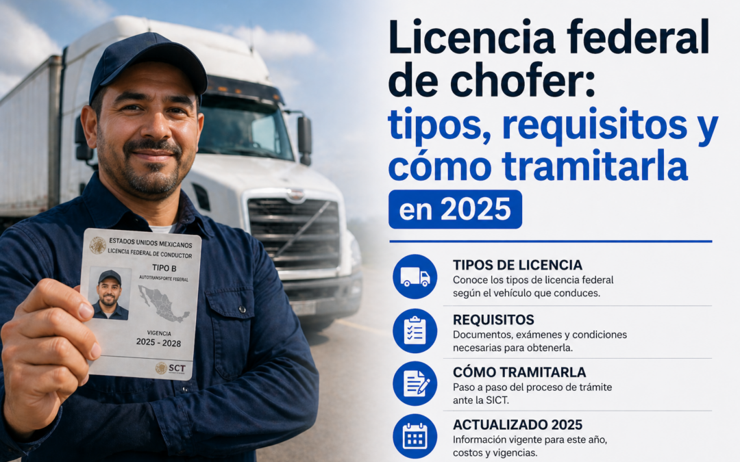 Licencia federal de chofer: tipos, requisitos y cómo tramitarla en 2025